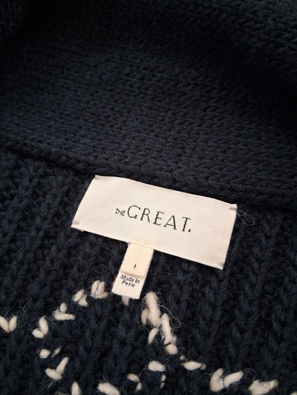 The Great Equestrian Lodge Cardigan In Navy - Picture 8 of 16